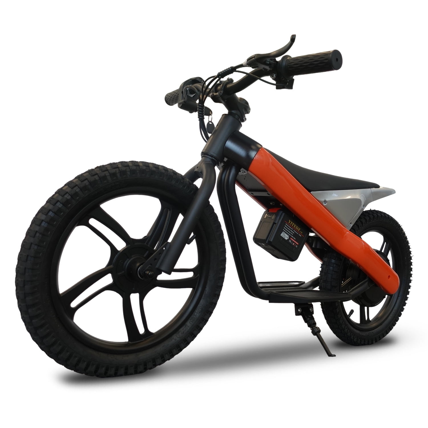 AJOOSOS 24V Electric Dirt Bike for Kids 8+, 15.5 mph Max Speed, 15 Miles Range, 3 Speed Mode, Orange