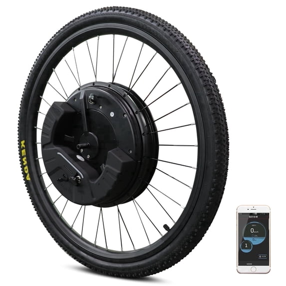 iMortor 3 Ebike Conversion Kit with Battery, 36V 350W Front Motor, 26" Wheel Size with Tire & Rim, Complete Electric Bike Kit Bluetooth Version with Throttle, V / Disc Brake