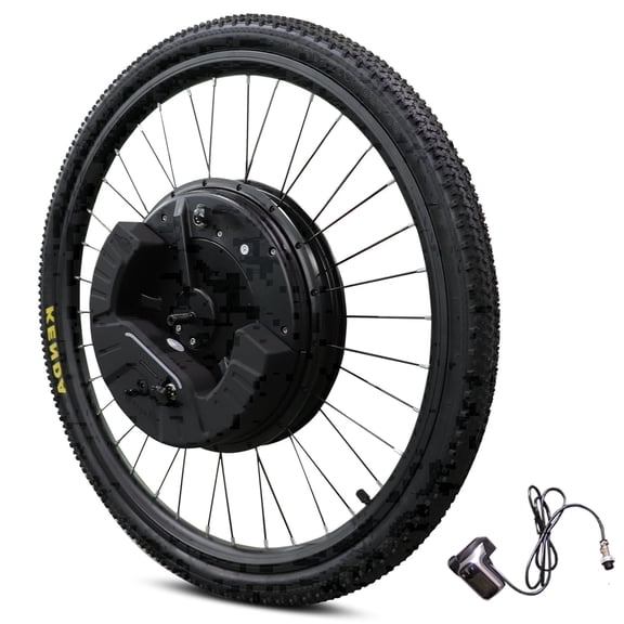 26" Ebike Conversion Kit with Battery, 350W Motor, Front Wheel with Tire, Electric Bike Conversion Kit, 25 mph Speed, 32 Miles Long Range, LCD Display, V & Disc Brake
