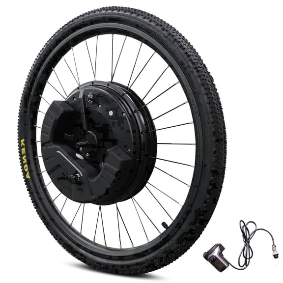 26" Ebike Conversion Kit with Battery, 350W Motor, Front Wheel with Tire, Electric Bike Conversion Kit, 25 mph Speed, 32 Miles Long Range, LCD Display, V & Disc Brake