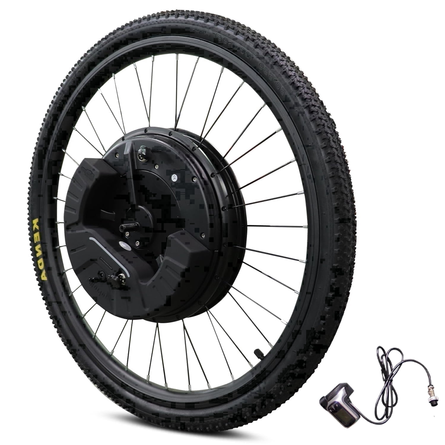 26" Ebike Conversion Kit with Battery, 350W Motor, Front Wheel with Tire, Electric Bike Conversion Kit, 25 mph Speed, 32 Miles Long Range, LCD Display, V & Disc Brake