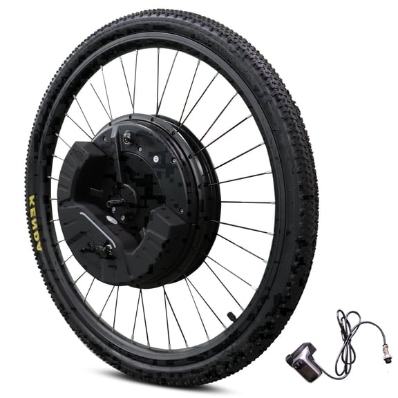 26" Ebike Conversion Kit with Battery, 350W Motor, Front Wheel with Tire, Electric Bike Conversion Kit, 25 mph Speed, 32 Miles Long Range, LCD Display, V & Disc Brake