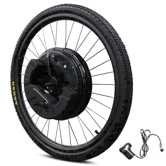 26" Ebike Conversion Kit with Battery, 350W Motor, Front Wheel with Tire, Electric Bike Conversion Kit, 25 mph Speed, 32 Miles Long Range, LCD Display, V & Disc Brake