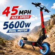 AJOOSOS X100 Electric Scooters for Adults, 5600W Dual Motor Electric Scooter, 45 mph Max Speed, 50 Miles Range, 10" All-Terrain Tires, Foldable
