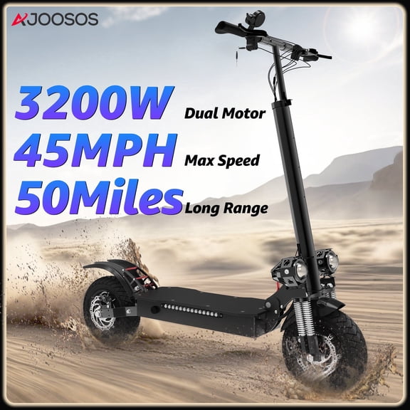 AJOOSOS X700 Electric Scooter for Adults with 3200W Dual Motors, 45 mph Max Speed, 50 Miles Range, Foldable Electric Scooter Adults, All-Terrain & Easy Climbing, UL2272 Certified