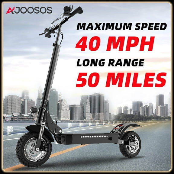 AJOOSOS X750 Electric Scooter for Adults, 40 mph Top Speed, 50 Miles Range, 52V 1600W Motor, Foldable Electric Scooters