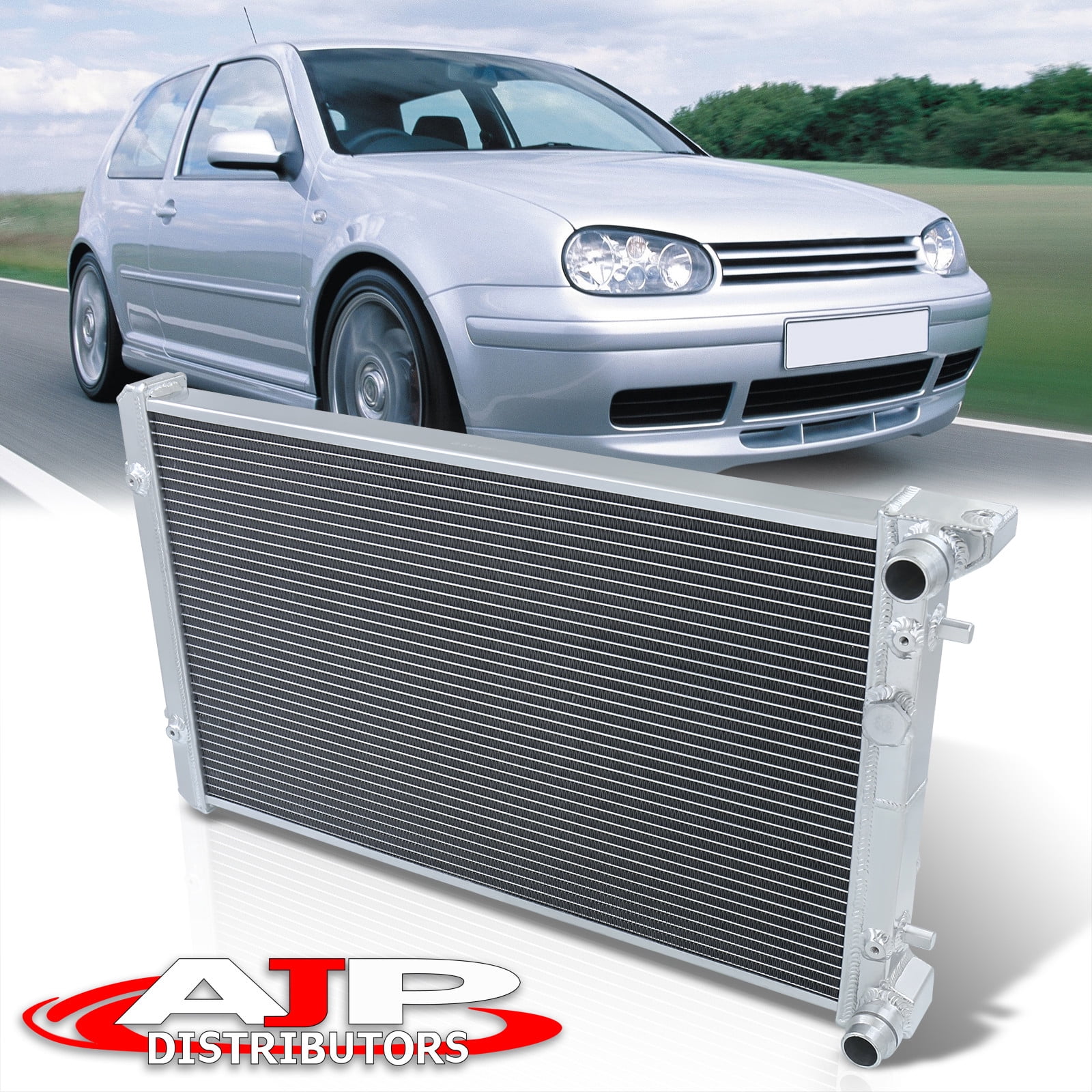 AJP Distributors 2-Row Dual Core Aluminum Radiator Compatible ...