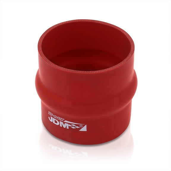 AJP Distributors 3.75" Inch / 95mm OD Straight Bellow Bellowed Silicone Coupler Hose Hump Tube Pipe 3-PLY High Temperature Piping Red Compatible/Replacement For Universal Car