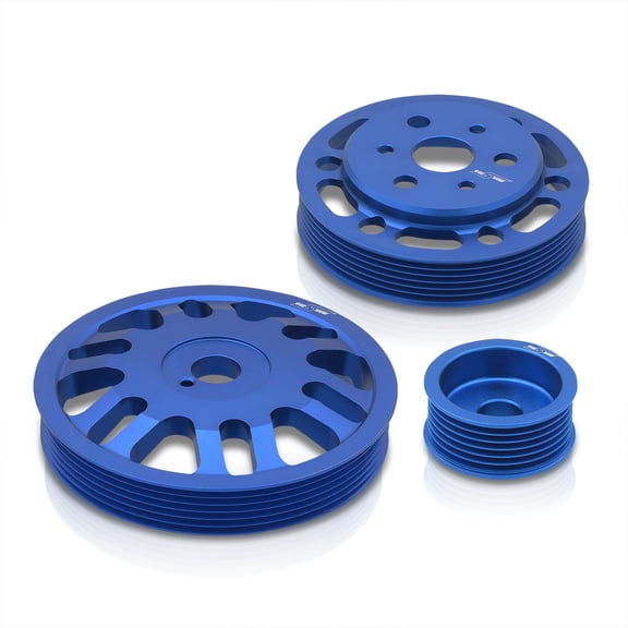 AJP Distributors 3-Piece Aluminum Underdrive Crank Shaft Alternator Water Pump Pulley Wheels Kit Blue Compatible/Replacement For Toyota 86 Subaru BRZ Scion FRS 2013 2014 2015 2016 2017 2018 2019 2020