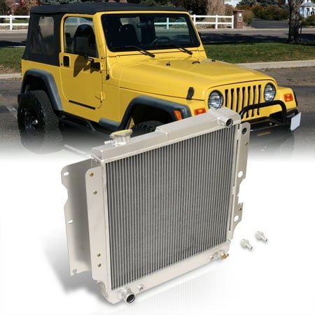 AJP Distributors 3-Row Aluminum Radiator Compatible/Replacement For Jeep Wrangler YJ TJ Automatic AT 1987 1988 1989 1990 1991 1992 1993 1994 1995 1996 1997 1998 1999 2000 2001 2002 2003 2004 2005 2006