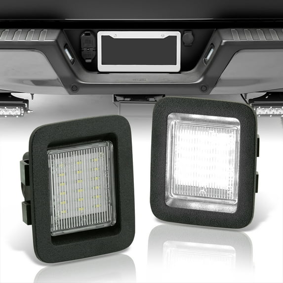 AJP Distributors 6000K White Full SMD LED Bulb License Plate Lights Bumper Tag Lamps Housing Assembly Pair Compatible/Replacement For Ford F150 Raptor 2015 2016 2017 2018 2019 2020 15 16 17 18 19 20