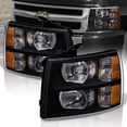 thumbnail image 1 of AJP Distributors Black Housing Clear Lens Amber Signal Headlights Bumper Lamps Pair Compatible/Replacement For Chevrolet Chevy Silverado 2007 2008 2009 2010 2011 2012 2013 2014 07 08 09 10 11 12 13 14, 1 of 8
