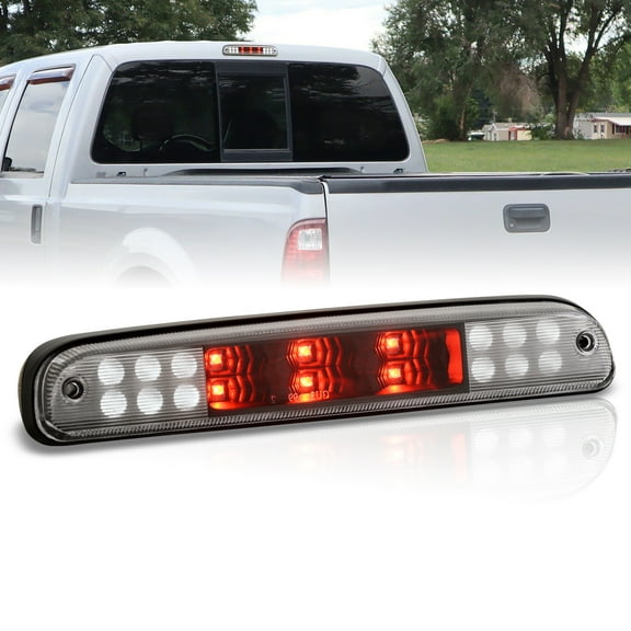 AJP Distributors Black Housing Smoke Lens LED Third 3RD Brake Cargo Bed Rear Roof Stop Light Tail Lamp Bar Compatible/Replacement For Ford Ranger 1993-2011 / F250 F350 F450 F550 Super Duty 1999-2016