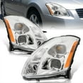 thumbnail image 1 of AJP Distributors Chrome Housing Clear Lens Amber Reflector Signal Factory Style Projector Headlights Driving Lights Lamps Assembly Pair Compatible/Replacement For Nissan Maxima 2004 2005 2006 04 05 06, 1 of 9