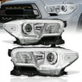 thumbnail image 1 of AJP Distributors Chrome Housing Clear Lens Reflector Signal Driving Projector Headlights + LED DRL Strip Lamps Assembly Pair Compatible/Replacement For Toyota Tacoma 2016 2017 2018 2019 2020 2021 2022, 1 of 10