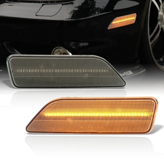 AJP Distributors Clear Amber LED Front Bumper Side Marker Lights Lamps Signal Compatible/Replacement For Mercedes-Benz CLS500 CLS550 CLS55 CLS63 AMG W219 C219 CLS-Class 2006 2007 2008 2009 2010 2011