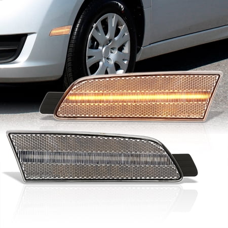 AJP Distributors Clear Len Amber LED Side Markers Front Driving Parking Reflector Bumper Light Turn Signal Lamp Assembly Pair Compatible/Replacement For Mazda 6 2009 2010 2011 2012 2013 09 10 11 12 13