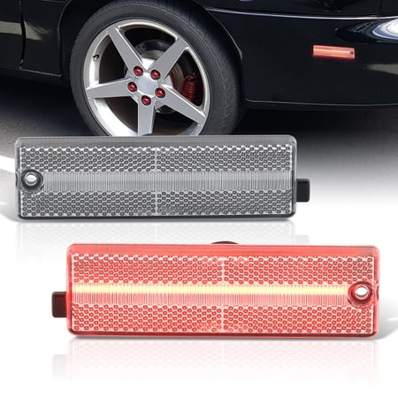 AJP Distributors Clear Red LED Rear Bumper Side Markers Lights Lamps Compatible/Replacement For Chevrolet Chevy Camaro 1993 1994 1995 1996 1997 1998 1999 2000 2001 2002 93 94 95 96 97 98 99 00 01 02