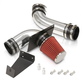 AJP Distributors Cold Air Intake CAI Induction Cooling System Aluminum Piping Polish + Heat Shield Filter Compatible/Replacement For Ford Mustang LX GT 5.0L V8 1989 1990 1991 1992 1993 89 90 91 92 93