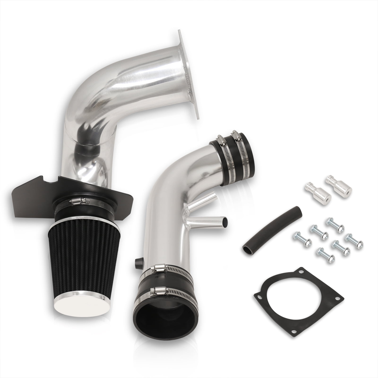 AJP Distributors Cold Air Intake CAI Induction Piping System Polish + Filter Compatible/Replacement For Ford Mustang GT 4.6L V8 1996 1997 1998 1999 2000 2001 2002 2003 2004 96 97 98 99 00 01 02 03 04