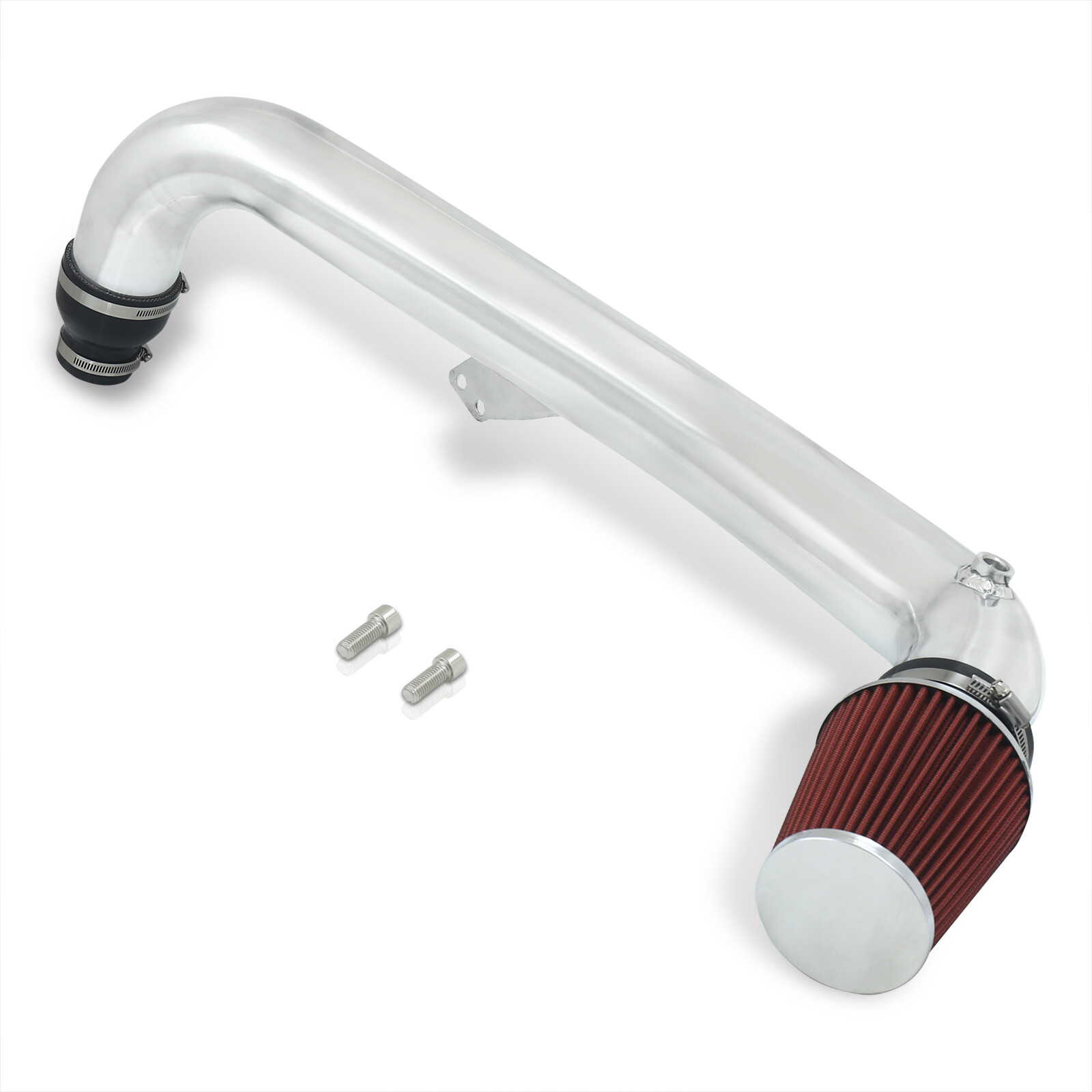 AJP Distributors Cold Air Short Ram Intake CAI Induction System Billet Aluminum Piping Pipe Kit Polish + Filter Compatible/Replacement For Ford Mustang S550 2.3L EcoBoost Turbo 2015 2016 2017 15 16 17