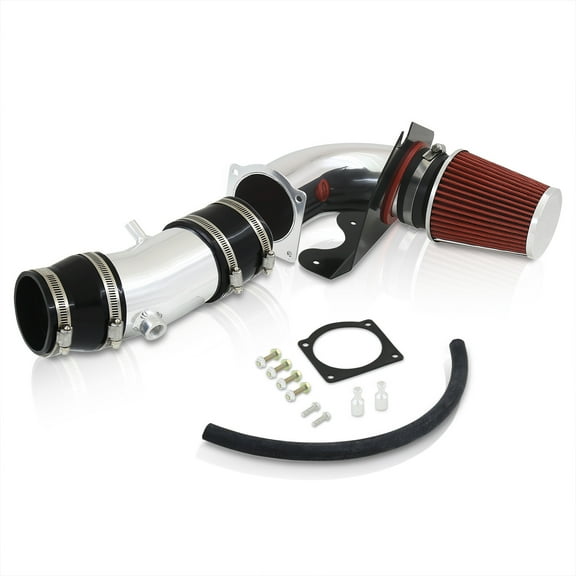 AJP Distributors Cold Air Short Ram Intake CAI SRI JDM Induction System Polish Aluminum Piping Pipe + Heat Shield Filter Compatible/Replacement For Ford Mustang GT 5.0L V8 Engine SN95 1994 1995 94 95