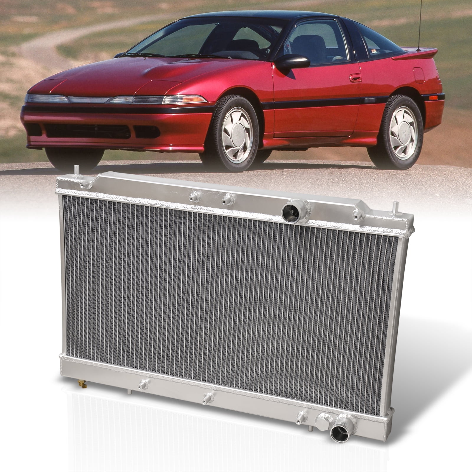 Imi Eclipse Radiator AJP Distributors Dual Core 2-Row Engine Cooling Full Aluminum Coolant ...