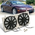 thumbnail image 1 of AJP Distributors Engine Cooling Aluminum Radiator Dual Fan Shroud Kit Compatible/Replacement For Mitsubishi Eclipse 2G Turbo / Eagle Talon TSi 4G63T M/T Manual 1995 1996 1997 1998 1999 95 96 97 98 99, 1 of 5