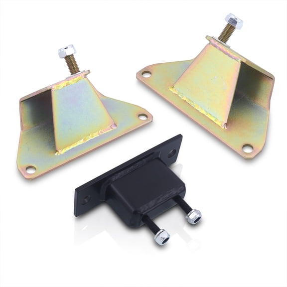 AJP Distributors Forged Steel Solid Transmission Engine Motor Mount Kit Neochrome Compatible/Replacement For Ford Mustang Fox Body 5.0L V8 1986 1987 1988 1989 1990 1991 1992 1993 1994 1995