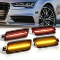 thumbnail image 1 of AJP Distributors Front Amber Rear Red LED Bumper Side Marker Lights Lamps Signal Reflectors Smoke Compatible/Replacement For Audi A7 S7 RS7 C7 2012 2013 2014 2015 2016 2017 2018 12 13 14 15 16 17 18, 1 of 8