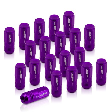 AJP Distributors God Snow JDM VIP Universal M12x1.25MM Thread Pitch Billet Aluminum 52mm Security Closed Ended 3 Stripe Ribbed M12x1.25 Lug Nuts Aftermarket Wheels Rims 20-Piece Set Anodized Purple
