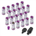 thumbnail image 1 of AJP Distributors Godsnow JDM Universal Open Ended Lug Nuts M12 X 1.5MM Thread Pitch Tuner Wheels Rims 20-Pieces Set + Locking Keys Kit Forged Steel Anodized Chrome Body Purple Trim, 1 of 4