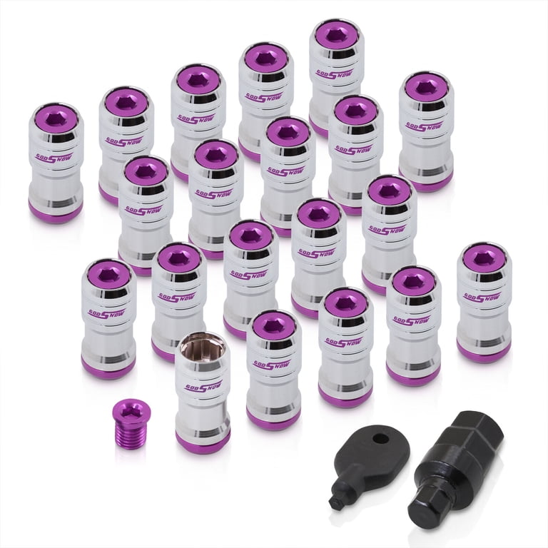 20PCS Open Ended Steel Wheel Rim Tuner Lug Nuts + Key