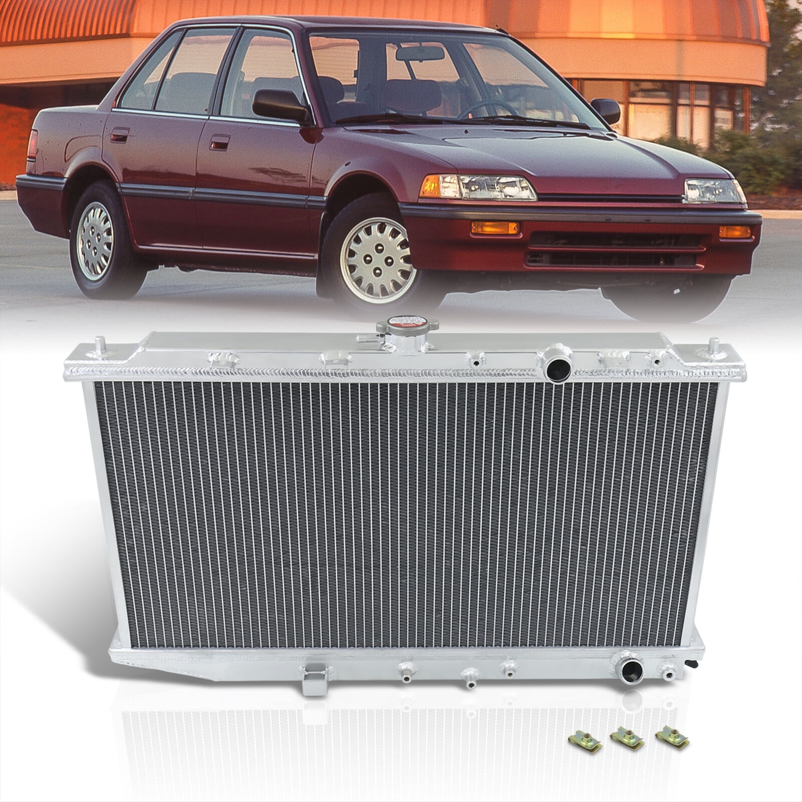 Jdm Car Radiator AJP Distributors JDM Dual Core 2-Row Cooling Full Aluminum Radiator ...