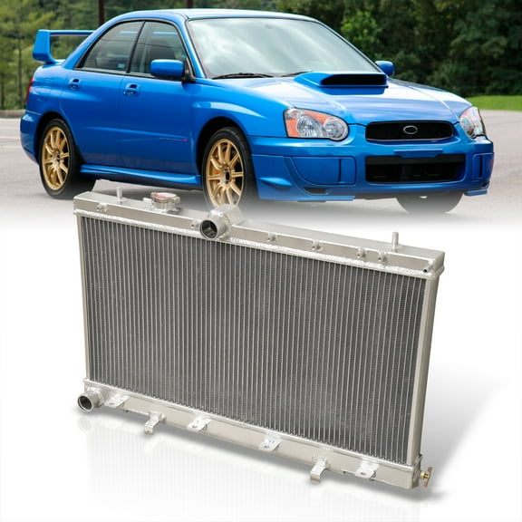AJP Distributors JDM Dual Core 2-Row Engine Cooling Aluminum Radiator Compatible/Replacement For Subaru Impreza WRX STI GDA GDB Manual Transmission M/T 2002 2003 2004 2005 2006 2007 02 03 04 05 06 07