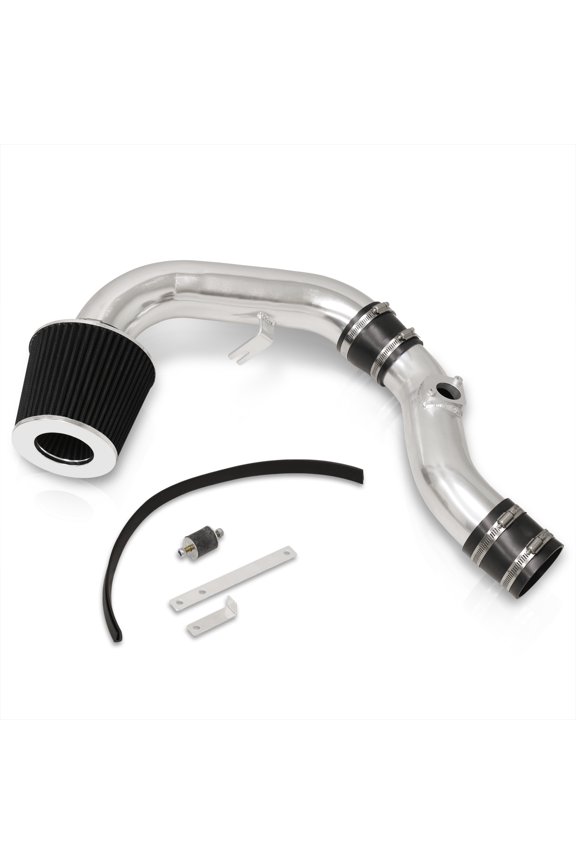 JDM Polish Cold Air Intake CAI Induction Aluminum Pipe Piping System Filter Compatible/Replacement For Subaru Impreza WRX STi EJ20 EJ25 2002 2003 2004 2005 2006 2007 02 03 04 05 06 07
