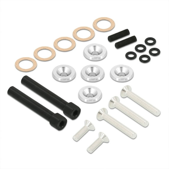 AJP Distributors JDM Sport Distributor Cam Cap Cup Low Profile Engine Aluminum Valve Cover Washers Bolts Dress Up Kit Polished Compatible/Replacement For Honda Civic CRX Del Sol D15 D16 D-Series Motor