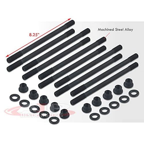 AJP Distributors JDM Steel Cylinder Head Stud Bolt Nuts Kit Compatible/Replacement For Prelude BB 2.2L H22A1 H22A4 VTEC DOHC Engine Motor 1993 1994 1995 1996 1997 1998 1999 2000 2001