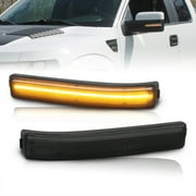 AJP Distributors LED Under Side Mirror Turn Signal Lights Blinker Indicator Reflector Lamps Assembly Smoked Compatible/Replacement For Ford F150 Raptor 2009 2010 2011 2012 2013 2014 09 10 11 12 13 14