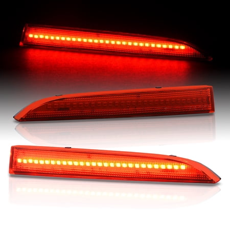 AJP Distributors Rear Bumper LED Reflector Parking Lights Brake Tail Lamps Red Lens Compatible/Replacement For Chevy Camaro Traverse Cadillac ATS XT5 2013 2014 2015 2016 2017 2018 2019 2020 2021 2022