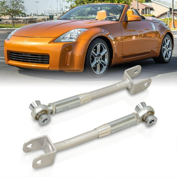 AJP Distributors Rear Lower Suspension Alignment Adjustable Control Arms Camber Kit Silver Compatible/Replacement For Nissan 350Z Z33 / Infiniti G35 V35 350GT VQ35DE 2003 2004 2005 2006 2007 2008 2009