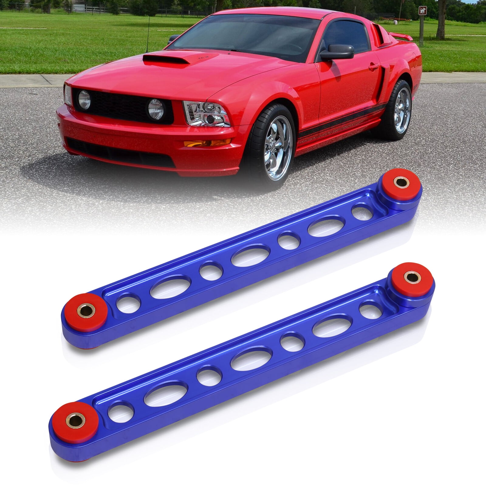 AJP Distributors Rear Lower Suspension Aluminum Control Arms Blue + Bushings Compatible