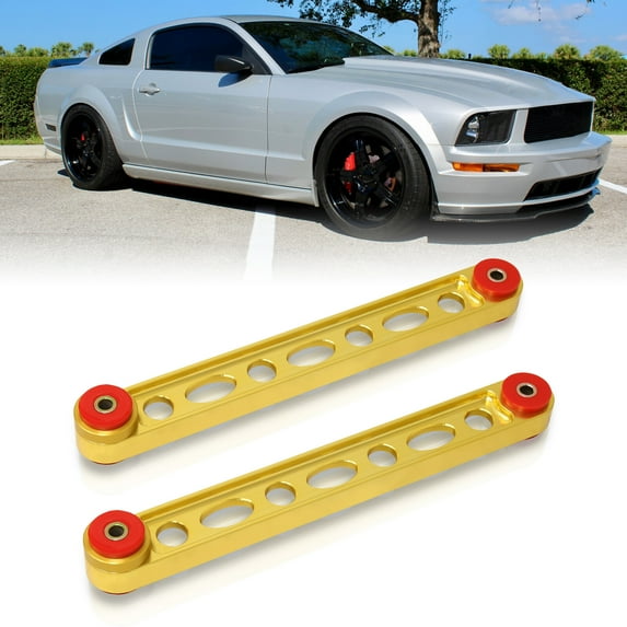 AJP Distributors Rear Lower Suspension Aluminum Control Arms Gold + Bushings Compatible/Replacement For Ford Mustang GT 2005 2006 2007 2008 2009 2010 2011 2012 2013 2014 05 06 07 08 09 10 11 12 13 14