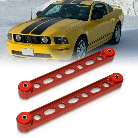 AJP Distributors Rear Lower Suspension Aluminum Control Arms Red + Bushings Compatible/Replacement For Ford Mustang GT 2005 2006 2007 2008 2009 2010 2011 2012 2013 2014 05 06 07 08 09 10 11 12 13 14