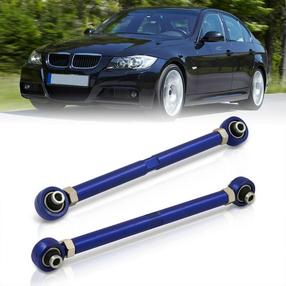 AJP Distributors Rear Suspension Adjustable Steel Control Toe Arms Links Bushings Blue Compatible/Replacement For BMW 3-Series E90 E92 E93 1-Series E82 E88 RWD 2006 2007 2008 2009 2010 2011 2012 2013