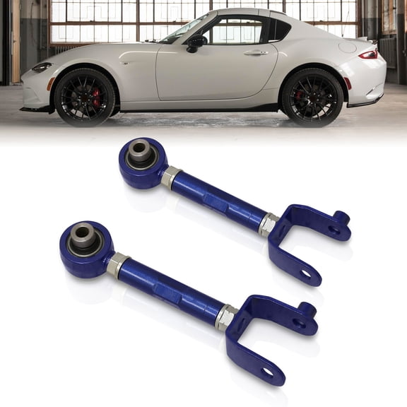 AJP Distributors Rear Upper Suspension Adjustable Camber Kit Control Arm UCA Set Blue Compatible/Replacement For Mazda Miata MX-5 ND MX5 2016 2017 2018 2019 2020 2021 2022 2023 16 17 18 19 20 21 22 23