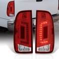 thumbnail image 1 of AJP Distributors Red Lens Chrome Housing LED Tail Lights Driving Brake Stop Signal Lamps Assembly Compatible/Replacement For Ford F150 F250 F350 F450 F550 Styleside 1997 1998 1999 2000 2001 2002 2003, 1 of 11
