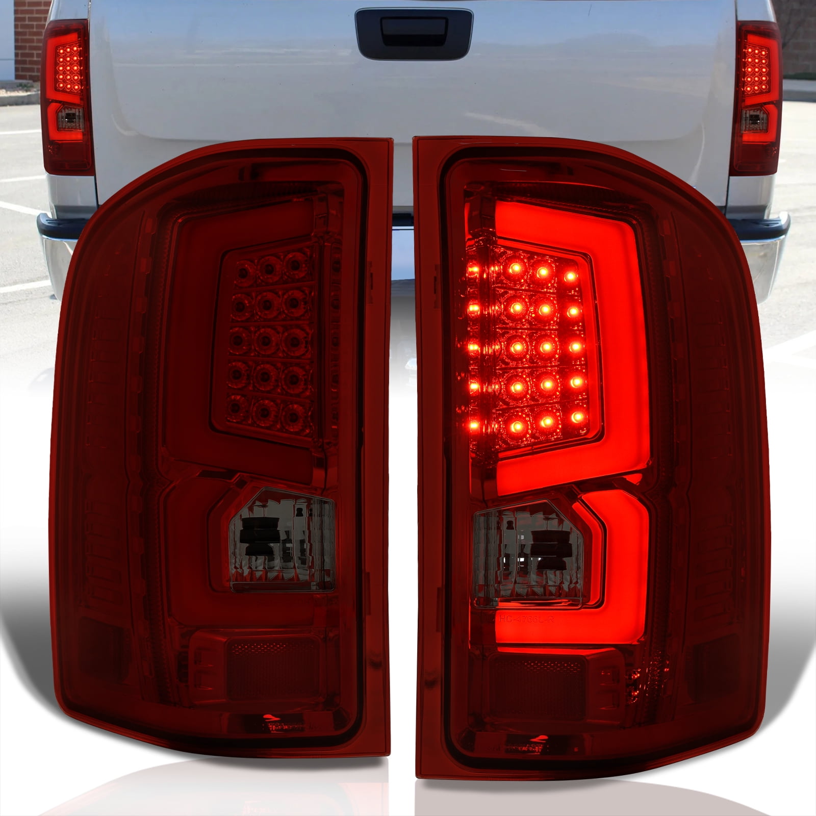 Ajp Distributors Red Smoke Lens Chrome Housing White Tube Led Tail Lights Brake Stop Signal 8434