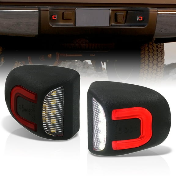 AJP Distributors SMD LED License Plate Lights Assembly Lamps Pair Compatible/Replacement For Chevrolet Silverado 1500 2500 3500 HD Chevy Avalanche Suburban Tahoe GMC Sierra Yukon XL Cadillac Escalade