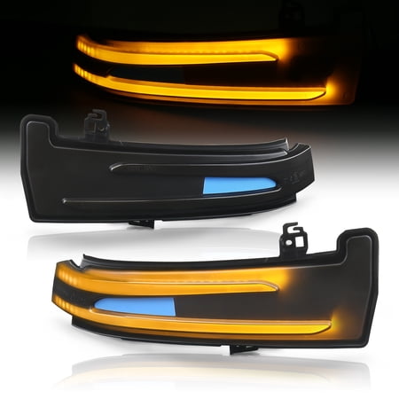 AJP Distributors Sequential LED Side Mirror Turn Signal Blinker Lights Indicator Lamps Smoke Compatible/Replacement For Mercedes-Benz W204 W176 W218 W212 W221 W246 C E S CLA CLS ML GLA GLK GLE Class